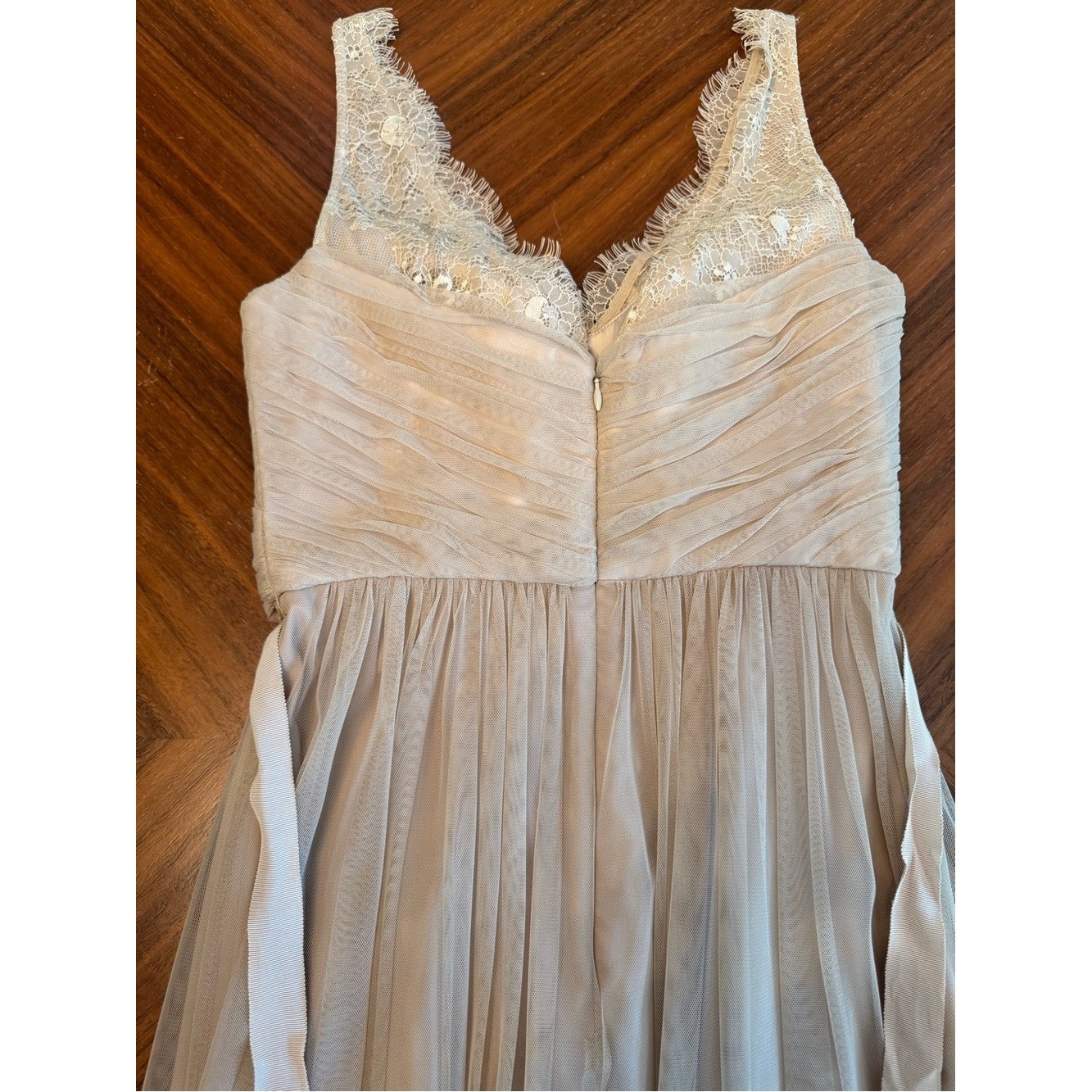 Blush Tulle Lace Maxi Gown Bridesmaid Formal Dress Size 4.