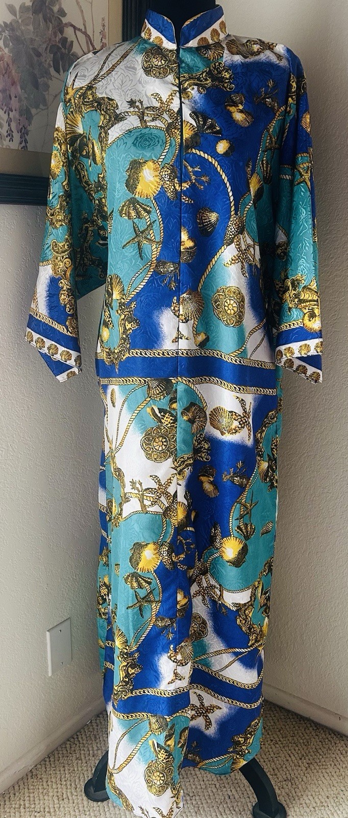 Vintage ‘Santé Classics’ 1980s kaftan lounge dress one size fits most Costal