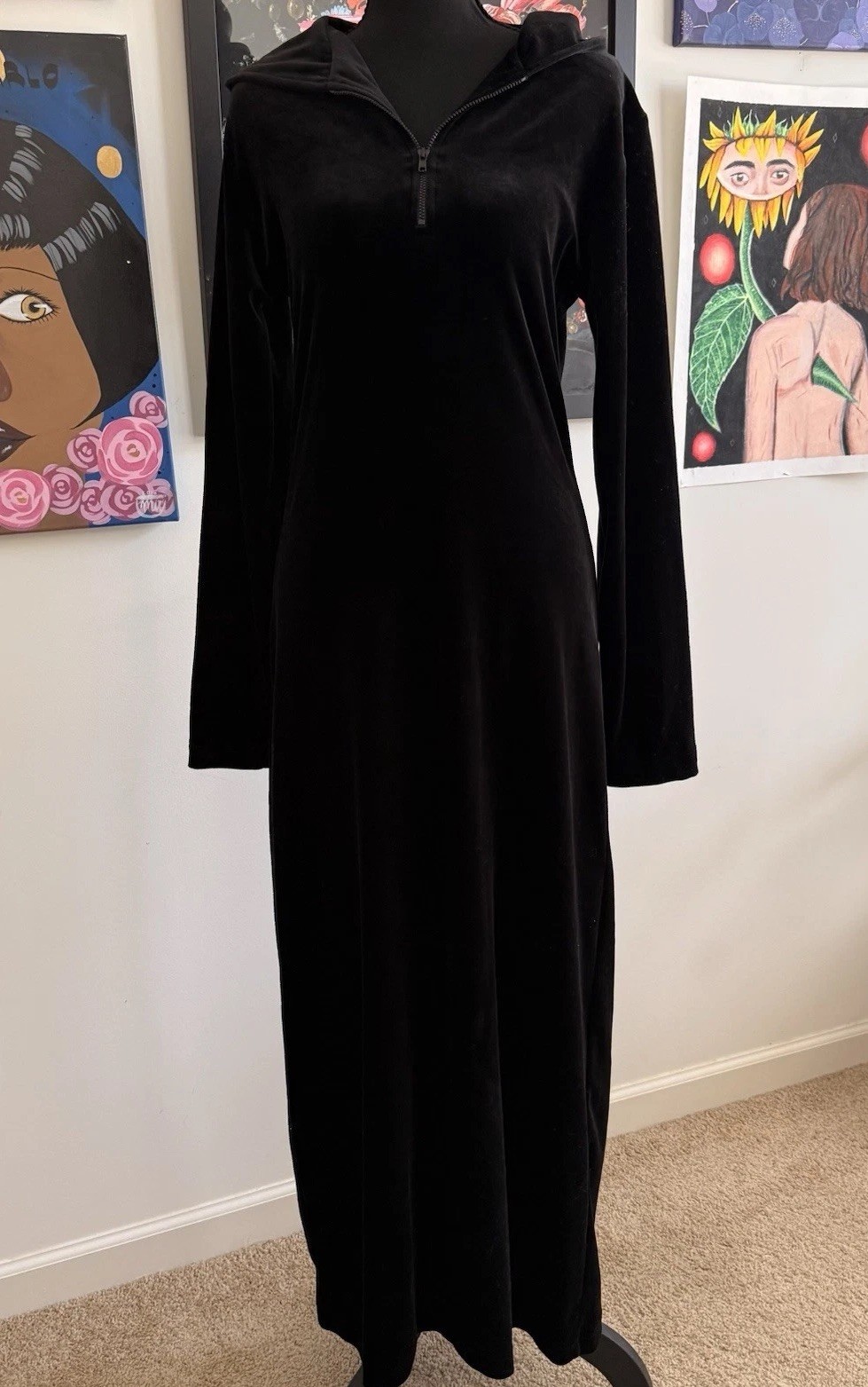 Willi Smith Collection Hooded Dress LARGE Street Couture Gothic Drama Vintage