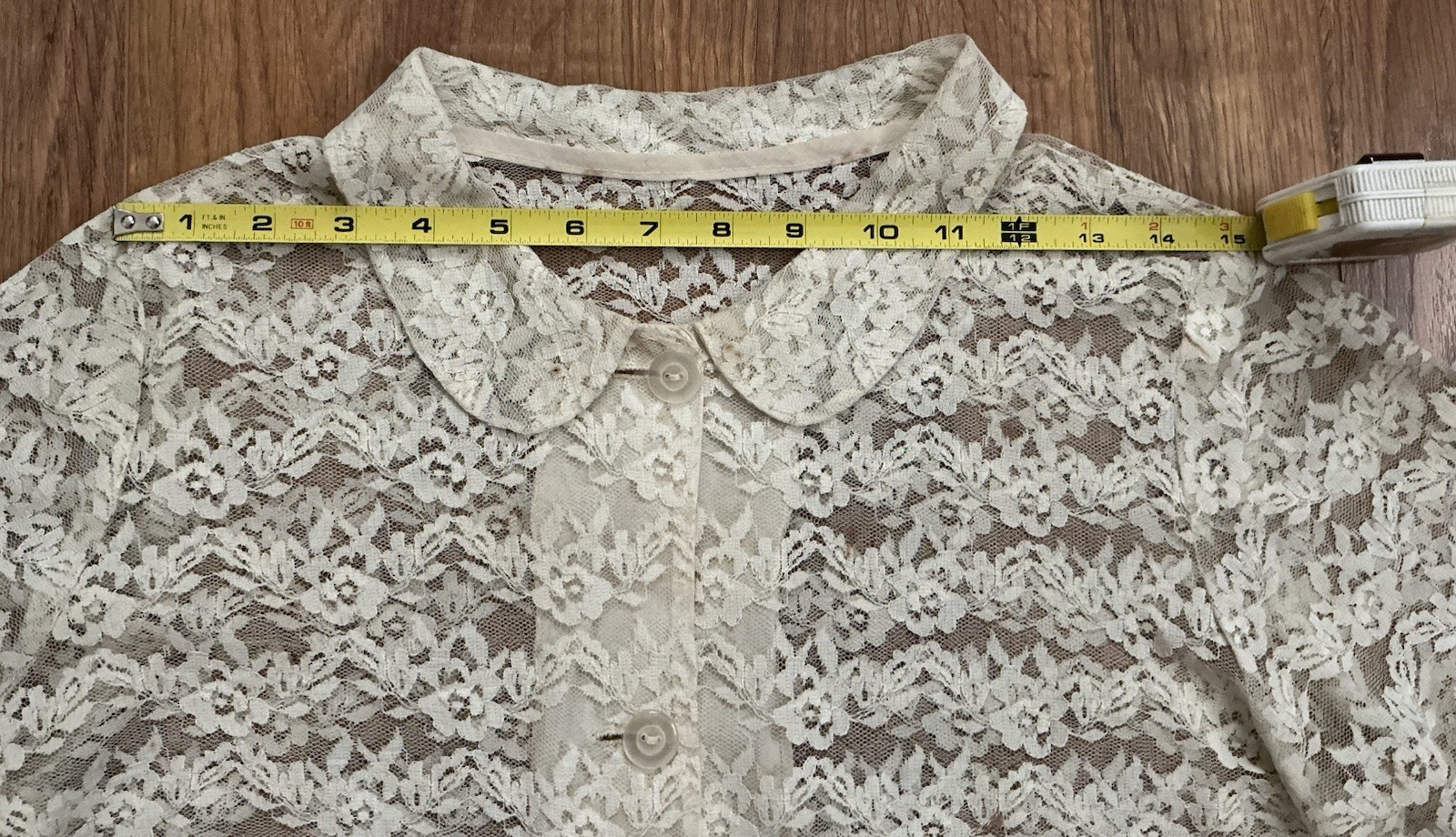 Antique Victorian Bed Jacket Floral Net Scalloped LACE~Medium~TLC~Restore~As Is.