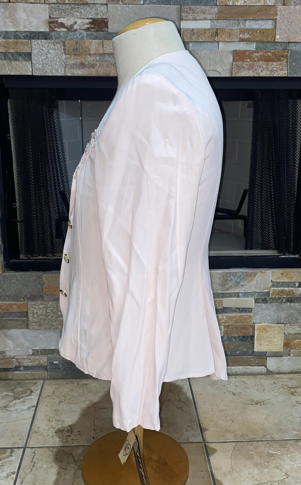 Vintage 80’s 90’s Perceptions Irene Women’s Pink Blouse Jacket Pearl Size 14 NEW