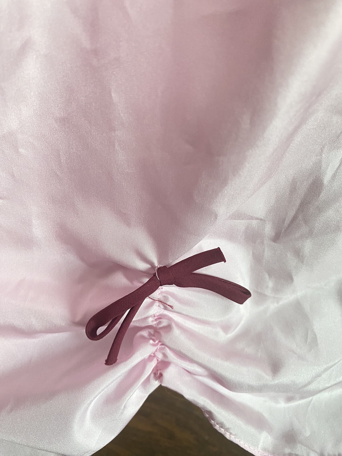 JC Penney Dress Light Pink, Deep Burgundy & Slip Southern Size 9/10 Ruffles Bows