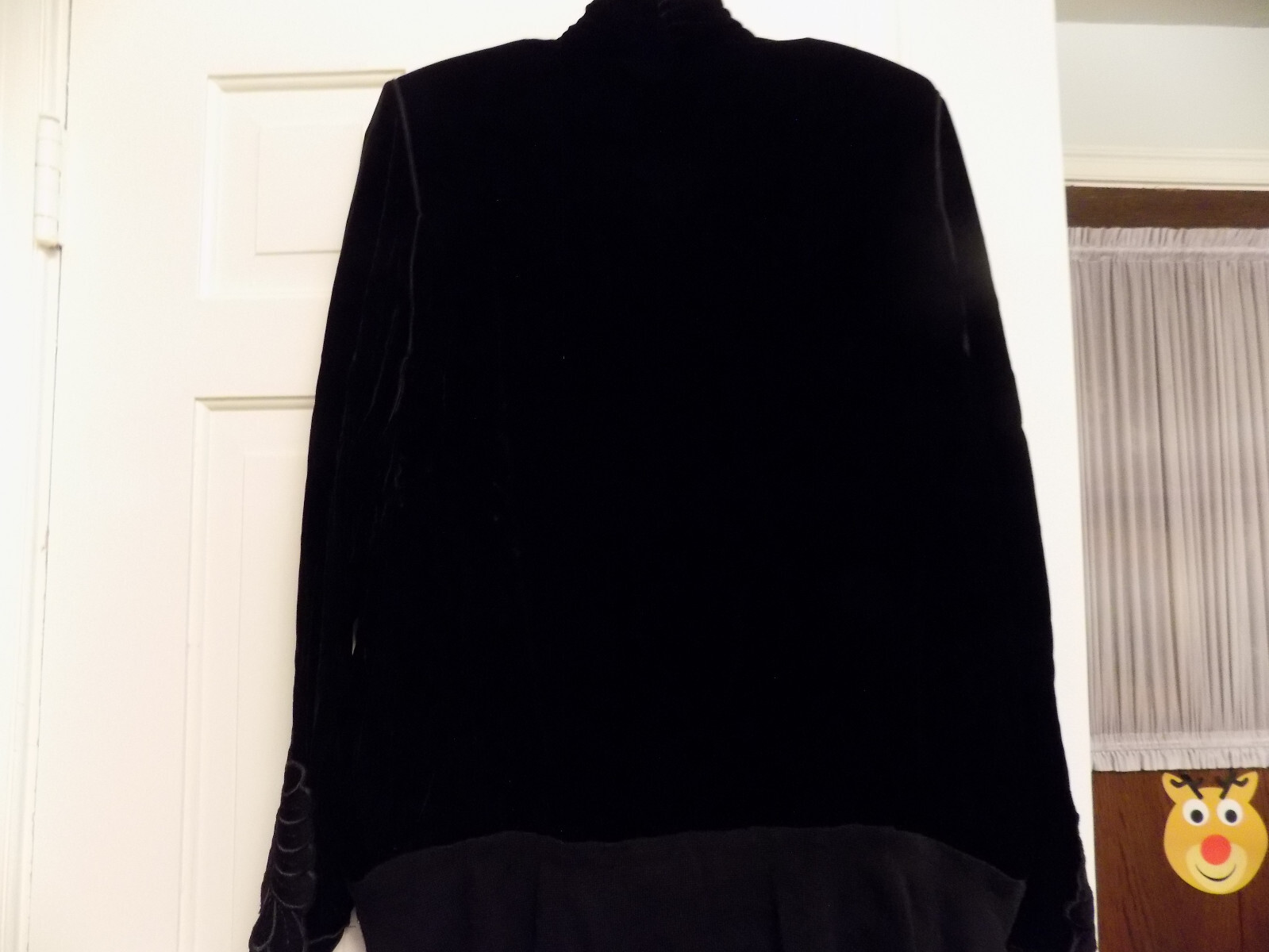 Vtg Mrs H Winter 2 pc knit skirt Embroidered Long Sleeves Gathered Neck Top sz L