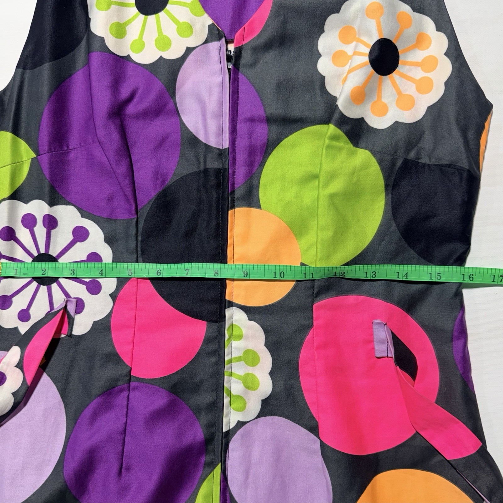 Vtg 1960s Alice of California Mod Shift Dress Psychedelic Flower Power Polka Dot