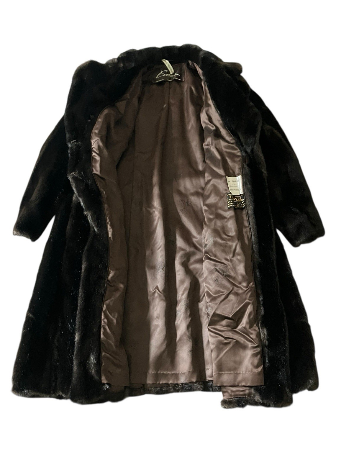 Vintage Evan’s Fur Chicago Tissavel Faux Fur Brown Made In Netherlands