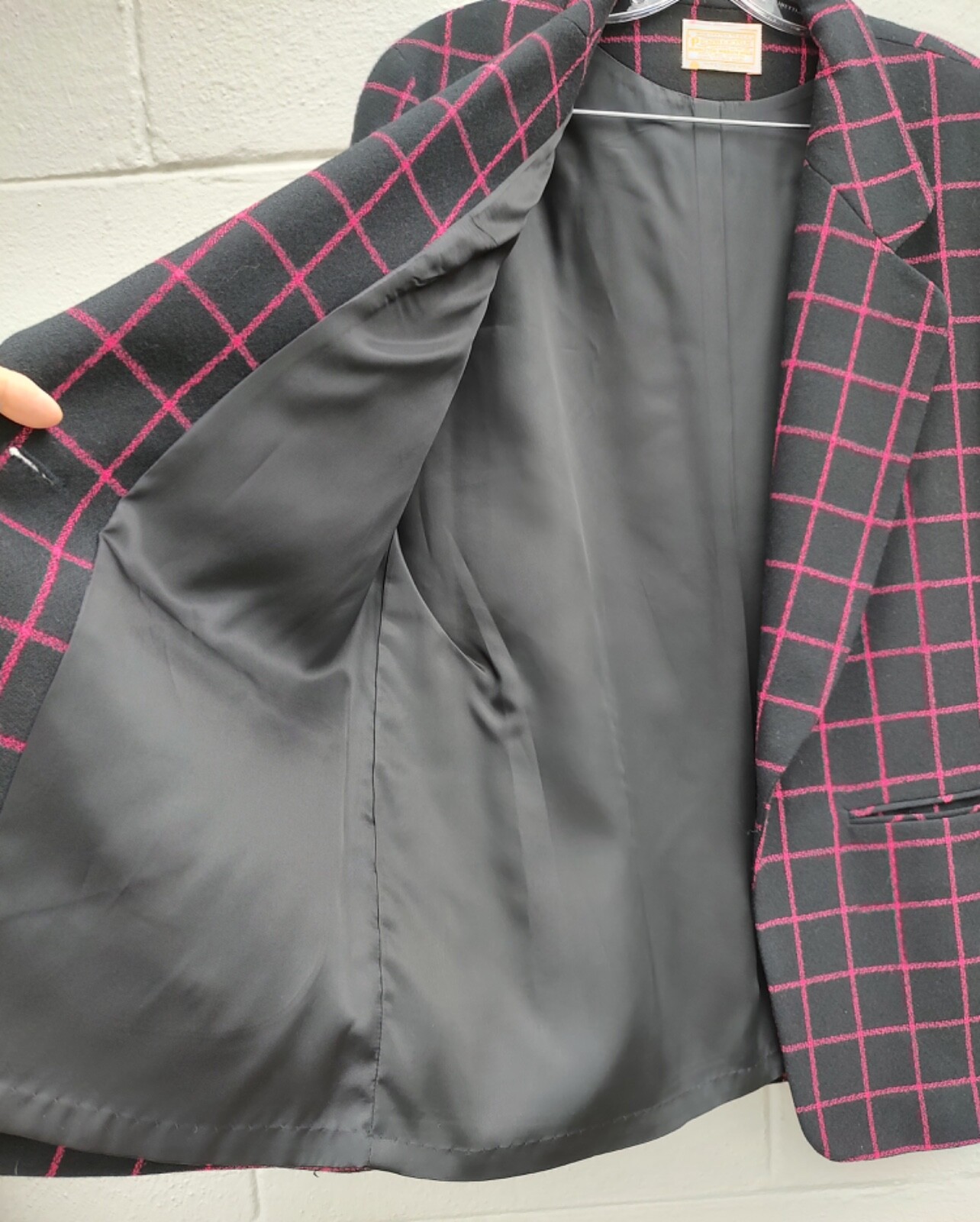 Amazing Pendleton Vintage 1980’s Power Suit Skirt & Blazer Window Pane Plaid 14