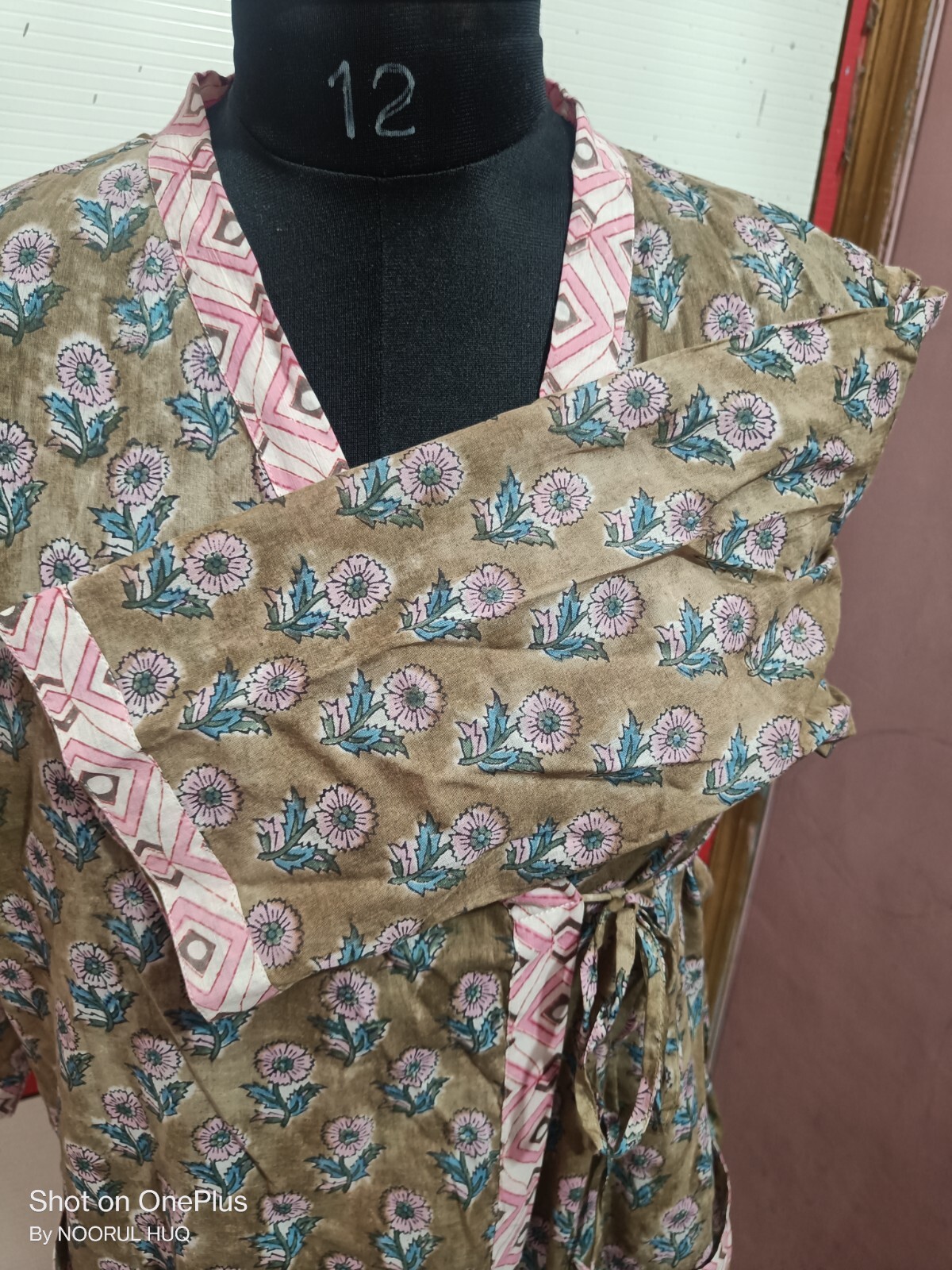 New woman Block Print Kimono Dress, AAA Quality Fabric woman New Pertain Dress,