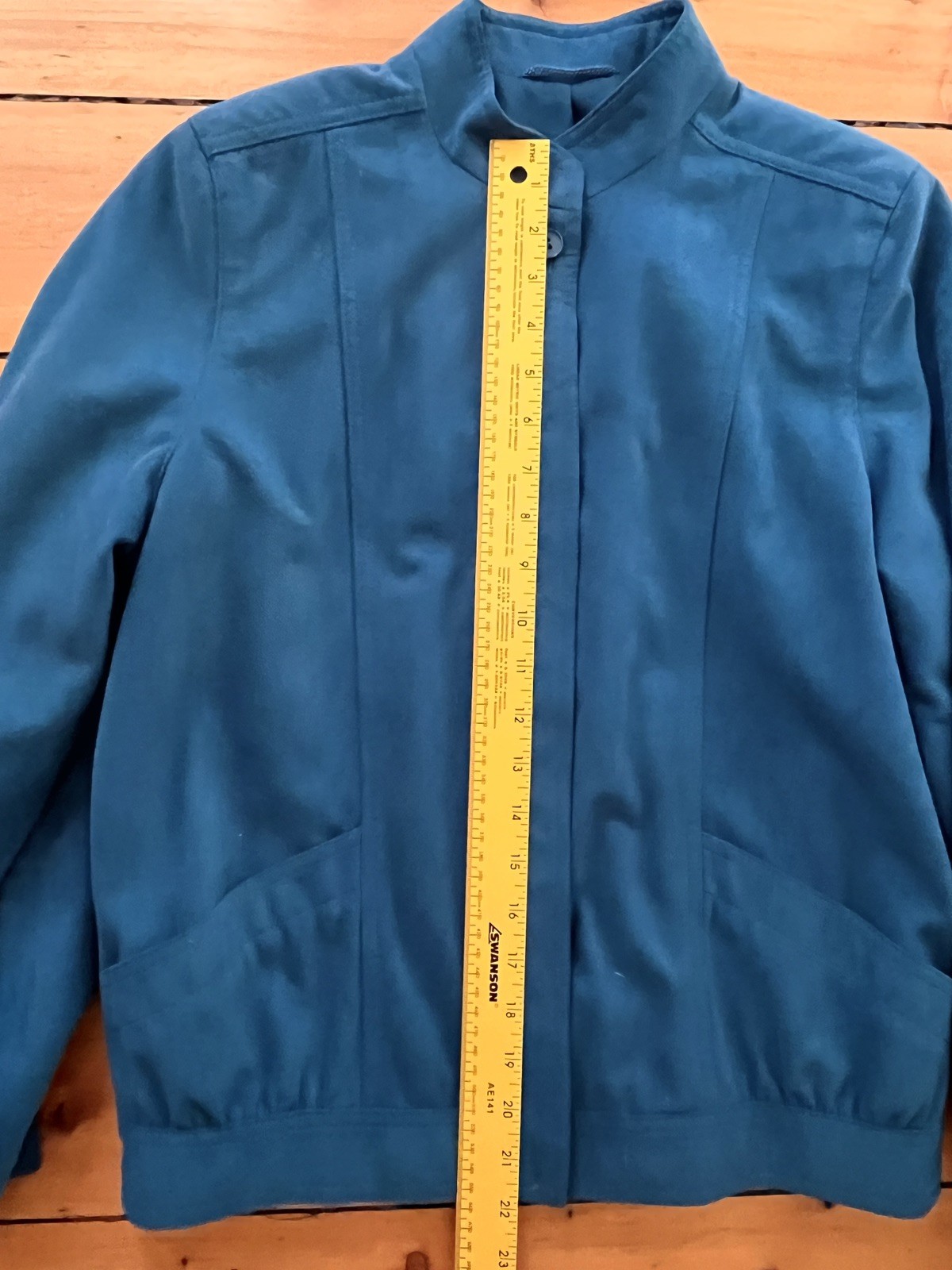 Vintage Faux Suede Teal 80’s/90’s Jacket Made in West Germany