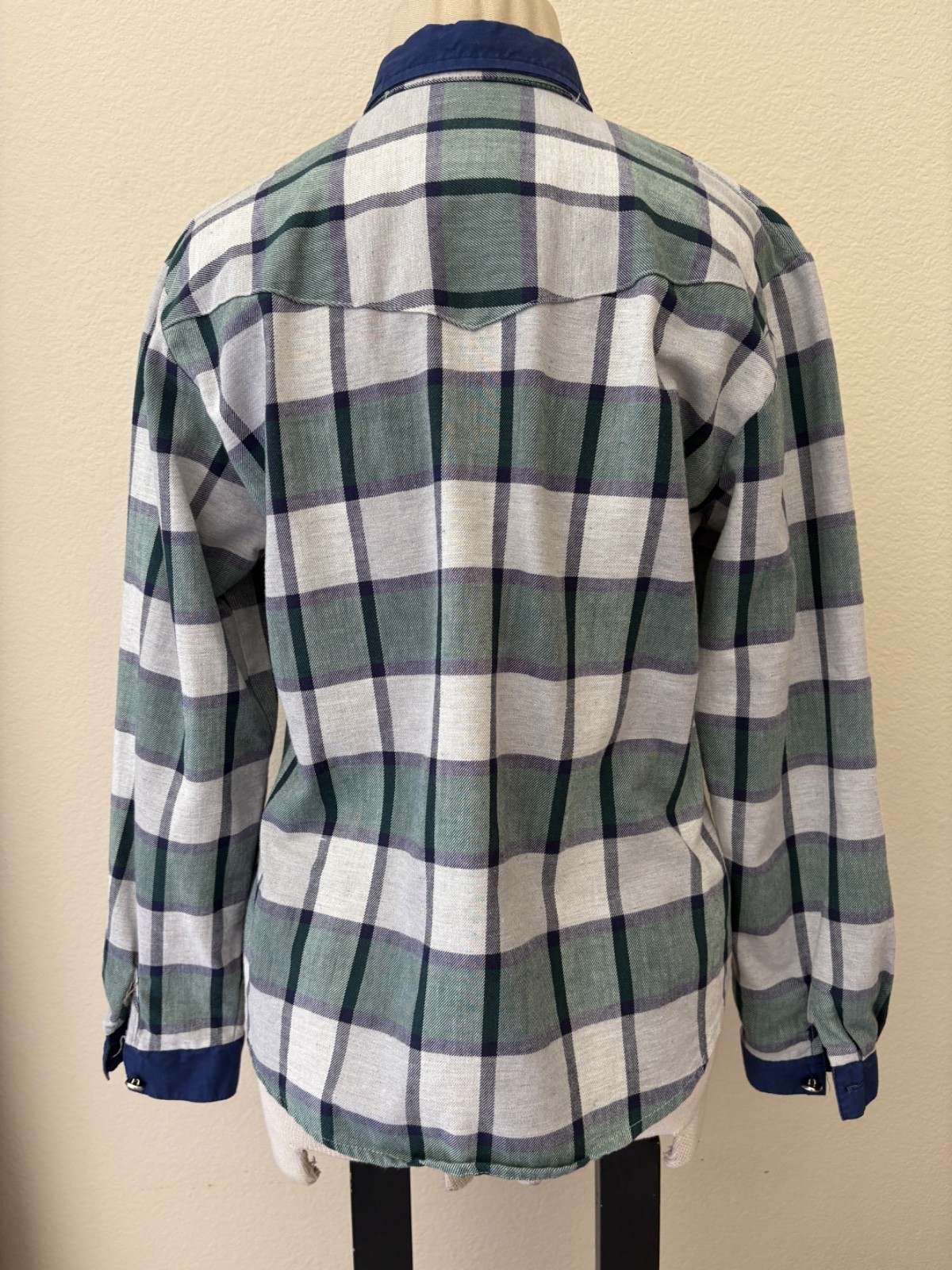 Vintage 80s 90s Roper Sport Western Wear Shirt Plaid Pearl Rodeo M/L Rockabilly