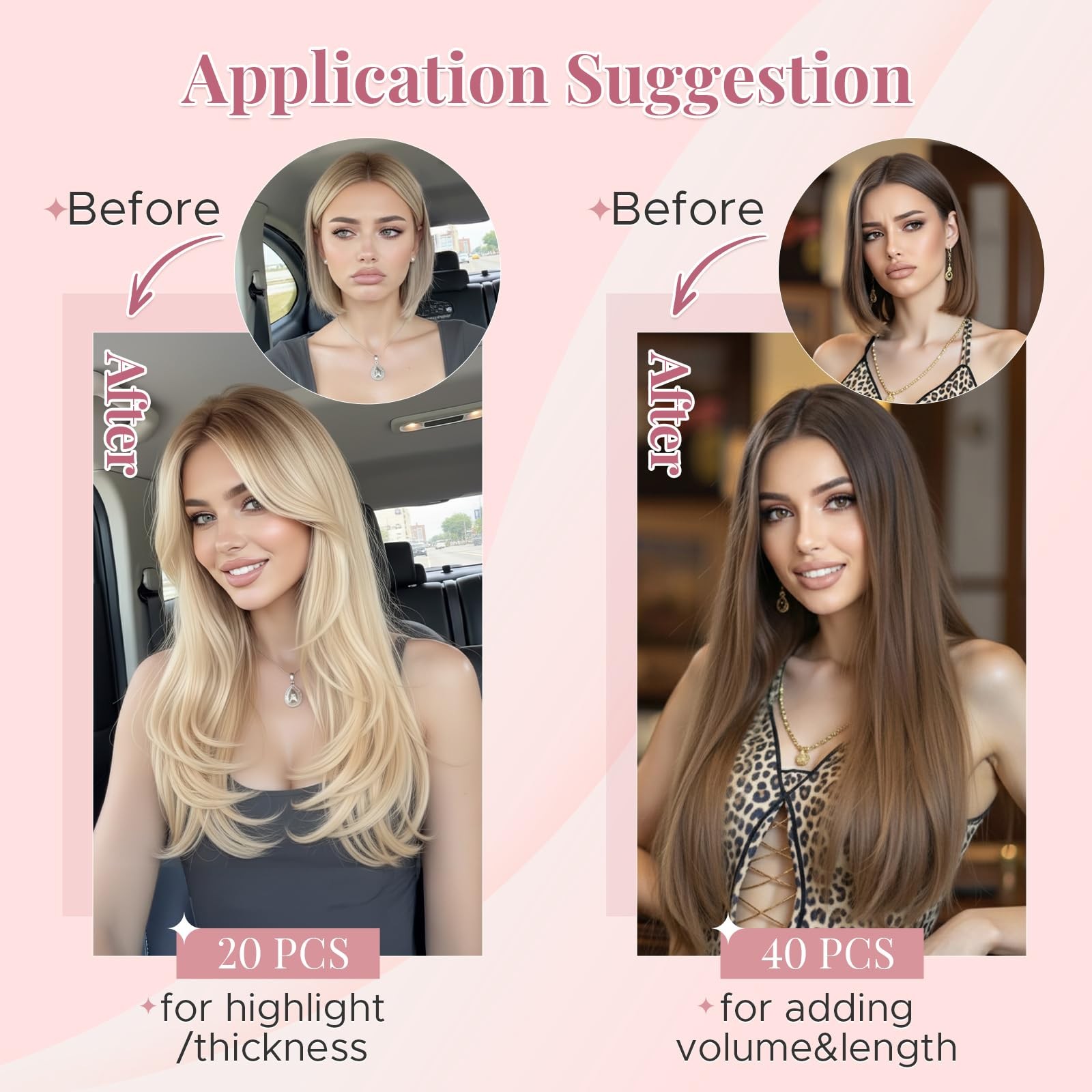 SEGOHAIR Human Hair Tape-In Extensions 20pcs 16in Light Blonde Bleach Remy Seaml