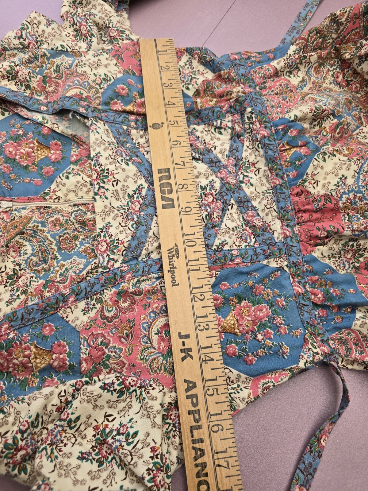 Vintage 1970s Vicky Vaught Prairie Maxi Dress Floral Patchwork Bell Sleeve S