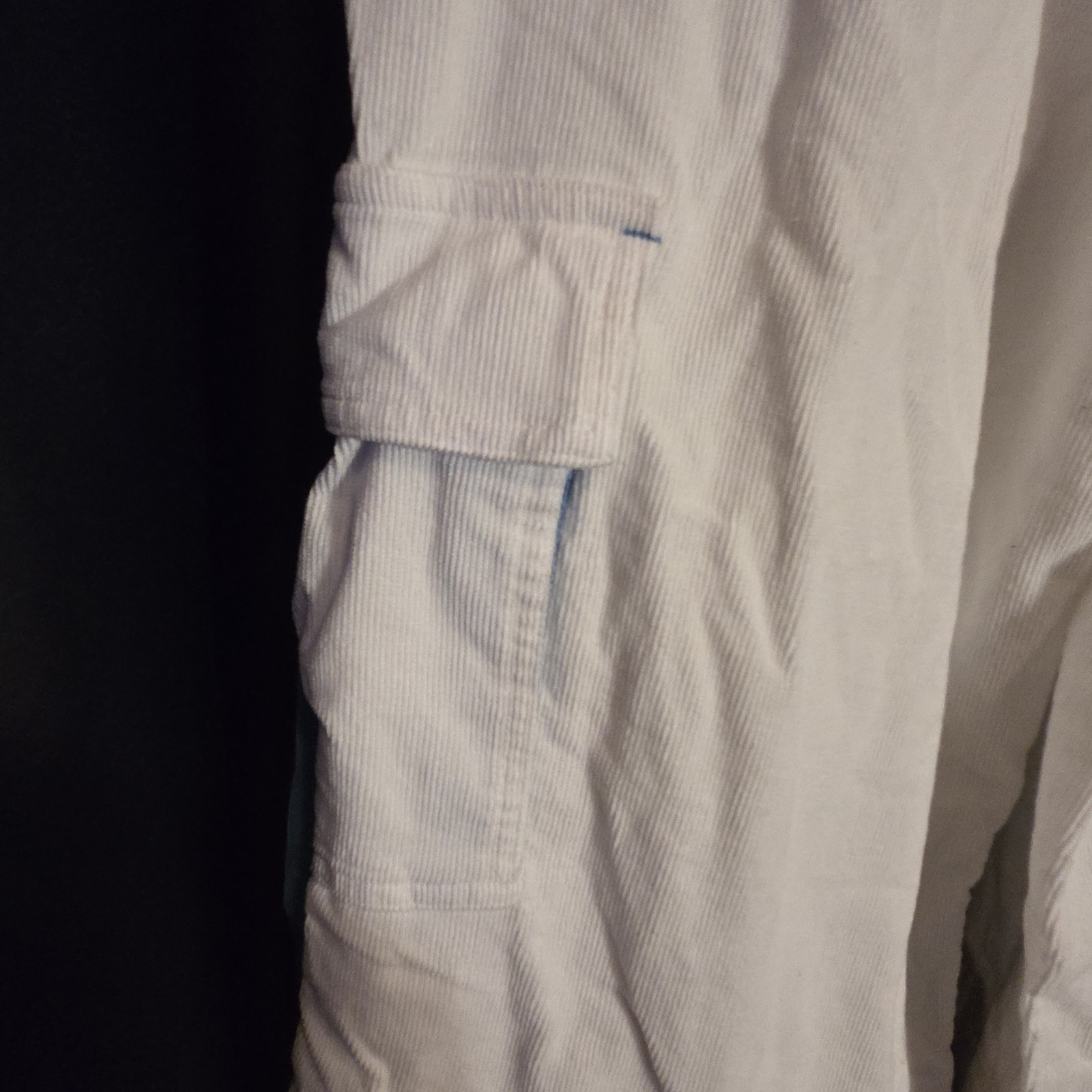 Vintage 90s Y2K Buggirl White/Blue Cords Baggy Wide Leg Pants Skater Rave Sz L