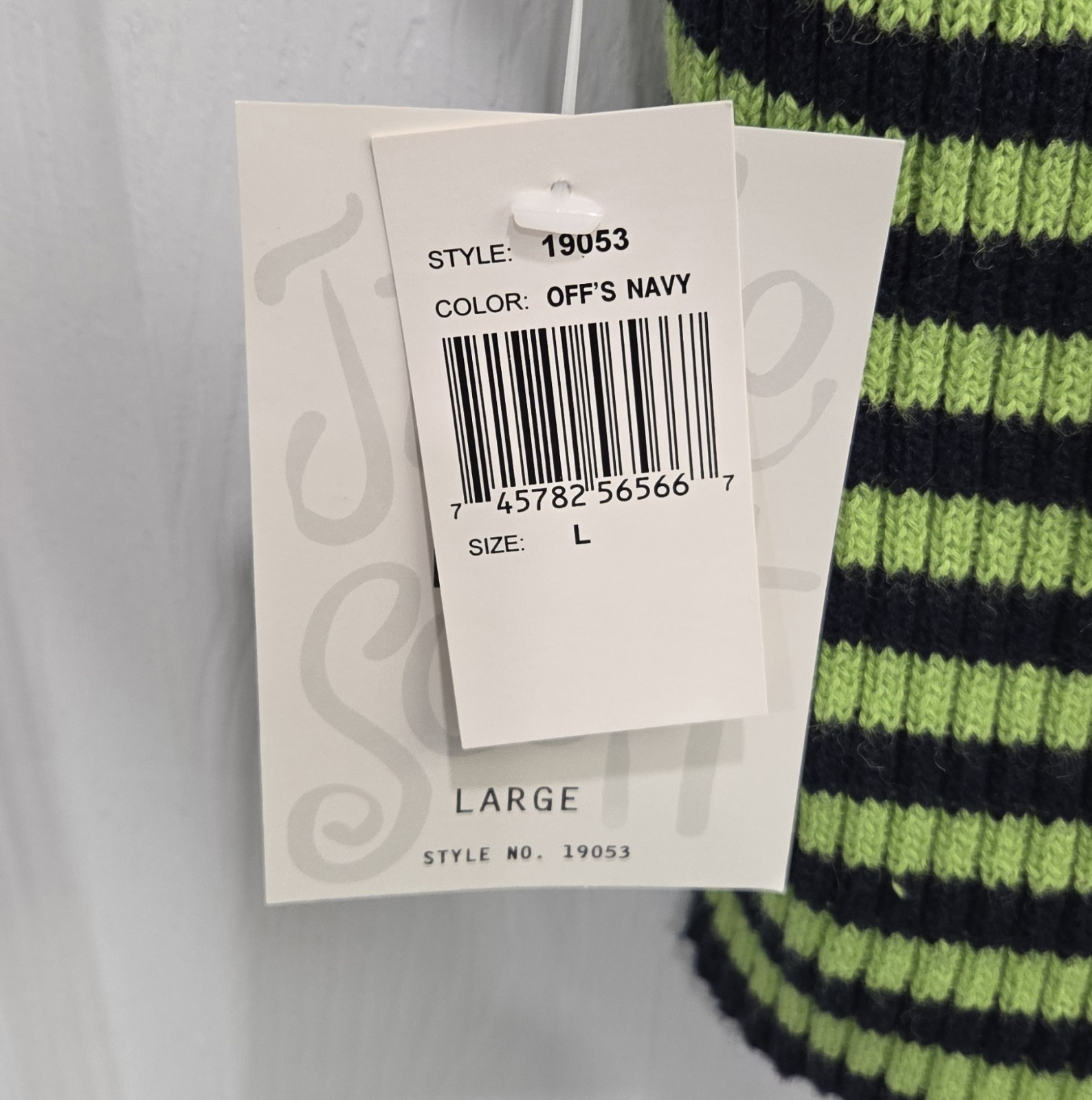 Vintage Jamie Scott NWT Striped Knit Sweater Tank Top Large Lime Green Navy
