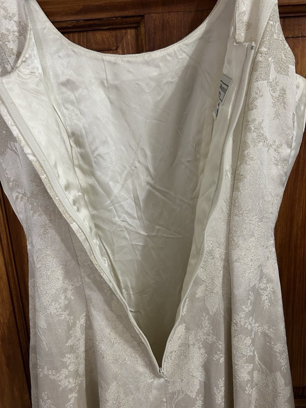 Vintage 90s Gunne Sax Size 3/4 Brocade Ivory Gold Gown Wedding Formal Jacquard