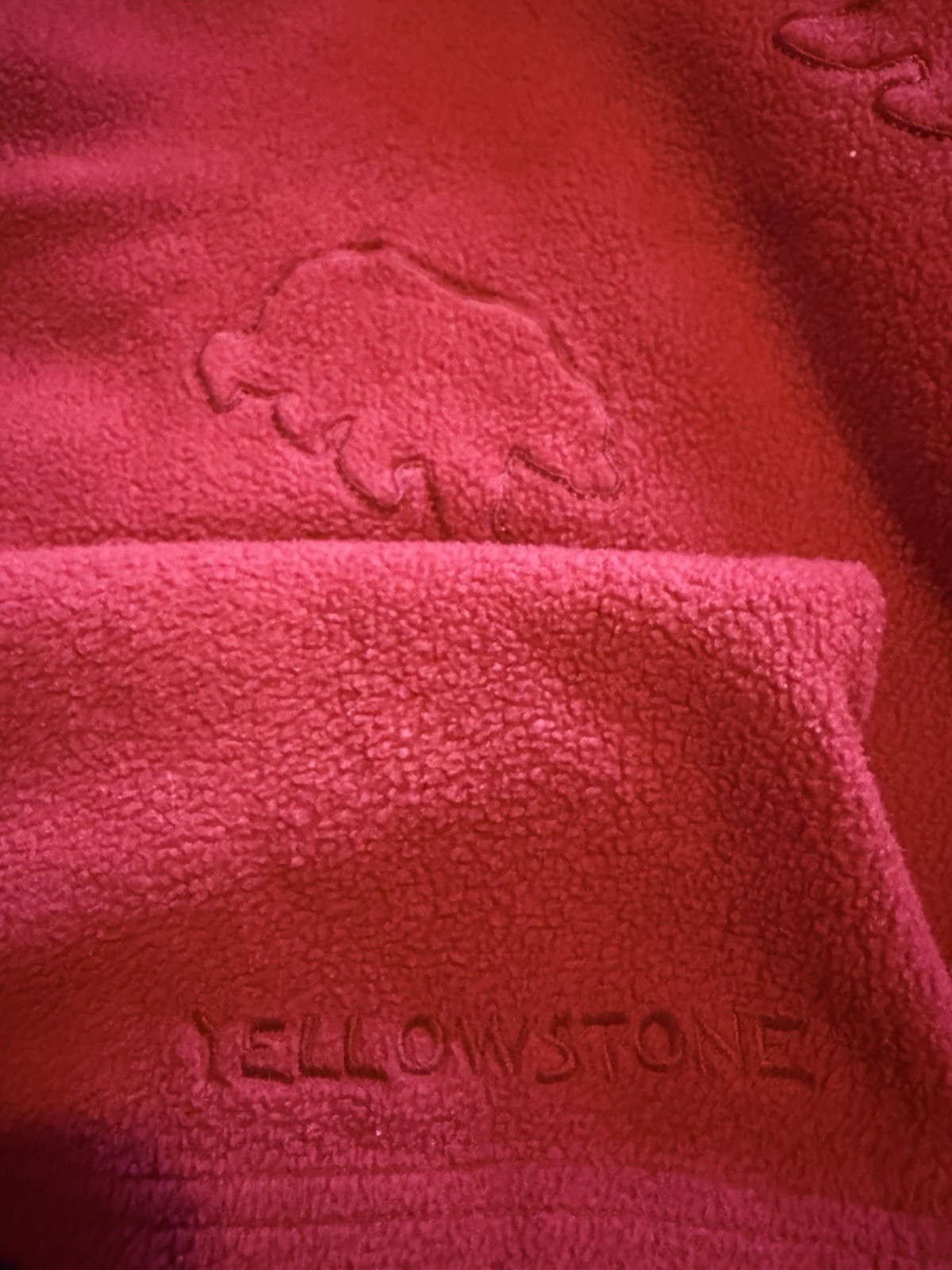 Vintage 90s Arctic Image Yellowstone Polar Bear Fleece Pullover Red Medium