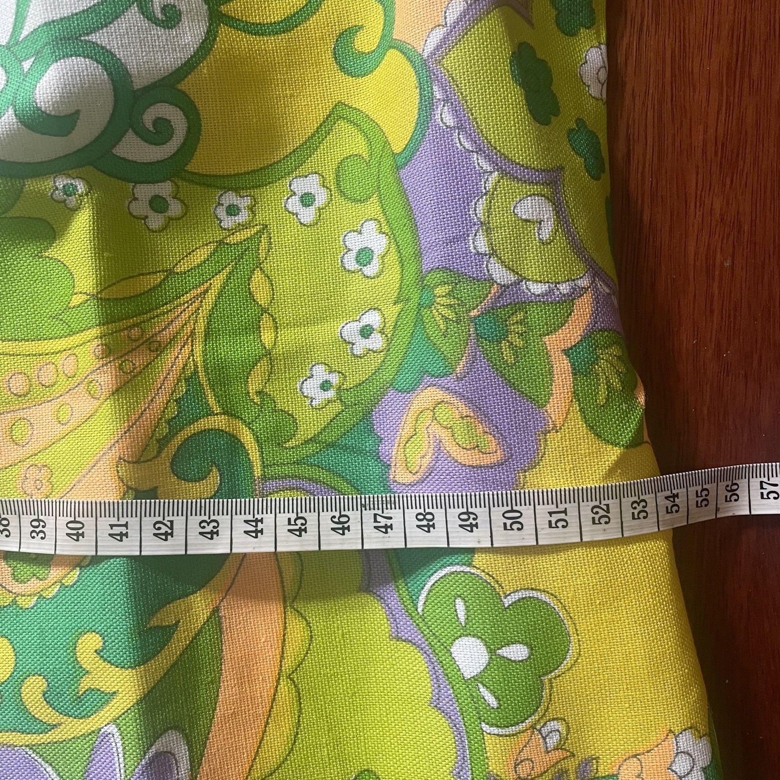 Vintage 60s Size L unworn dress cotton green go go mod 'Palm Island’