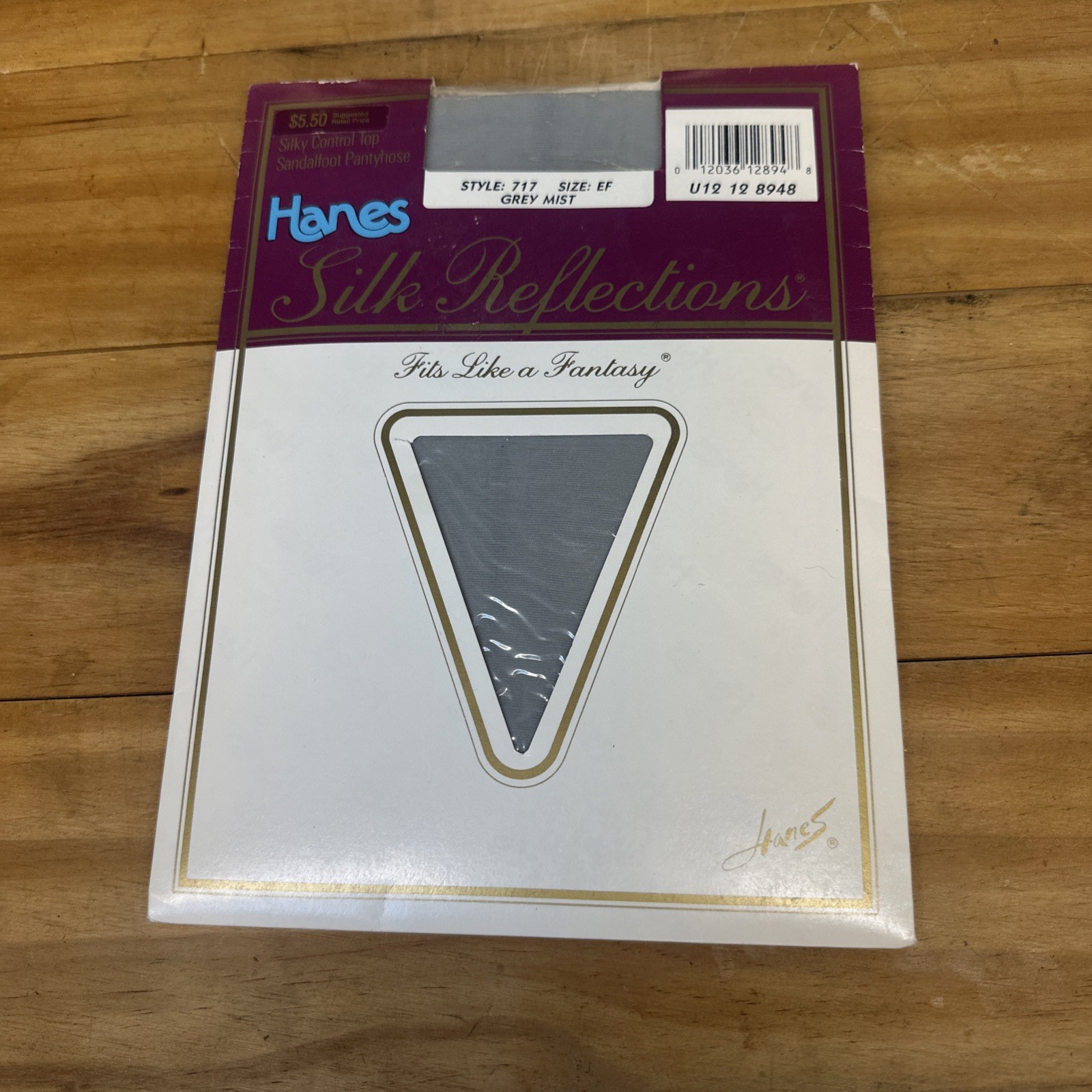 NEW ‘88 Hanes Silk Reflections Silky Sheer Pantyhose 717 Size EF Grey Mist