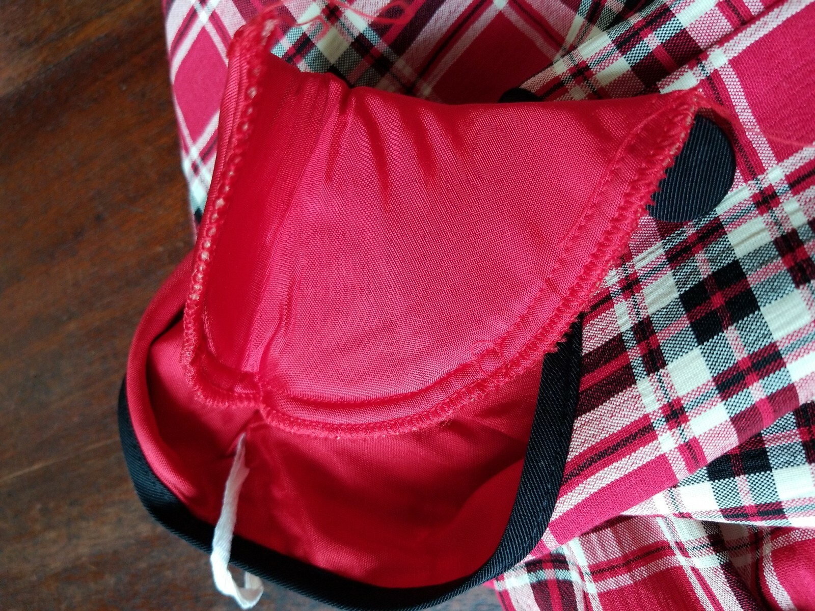MISTY LANE ILGWU Union Label Red Black White PLAID Midi DRESSS Vtg 80s Sz 4