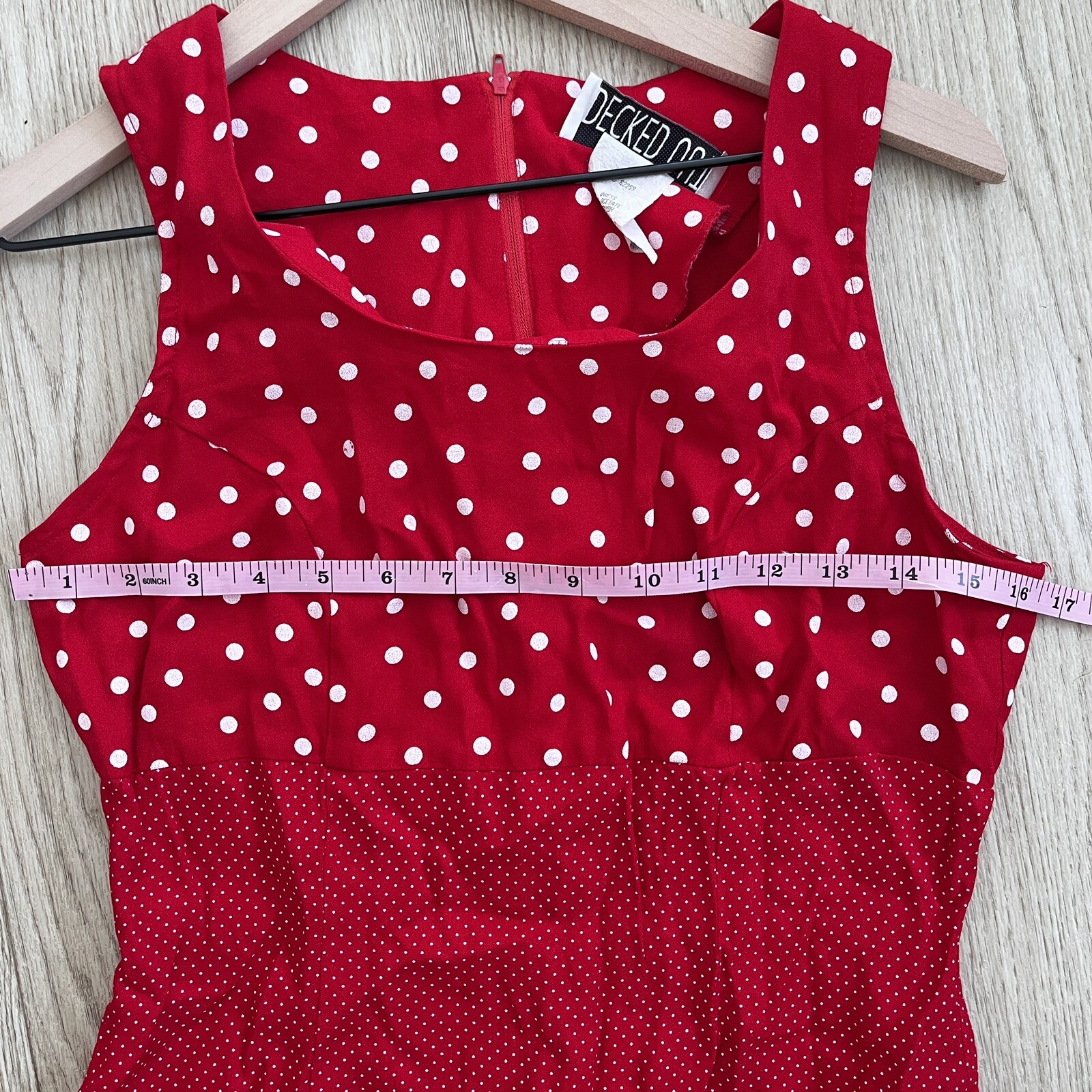 Vintage Decked Out Red Polka Dot Dress – XS Pit To Pit 16″