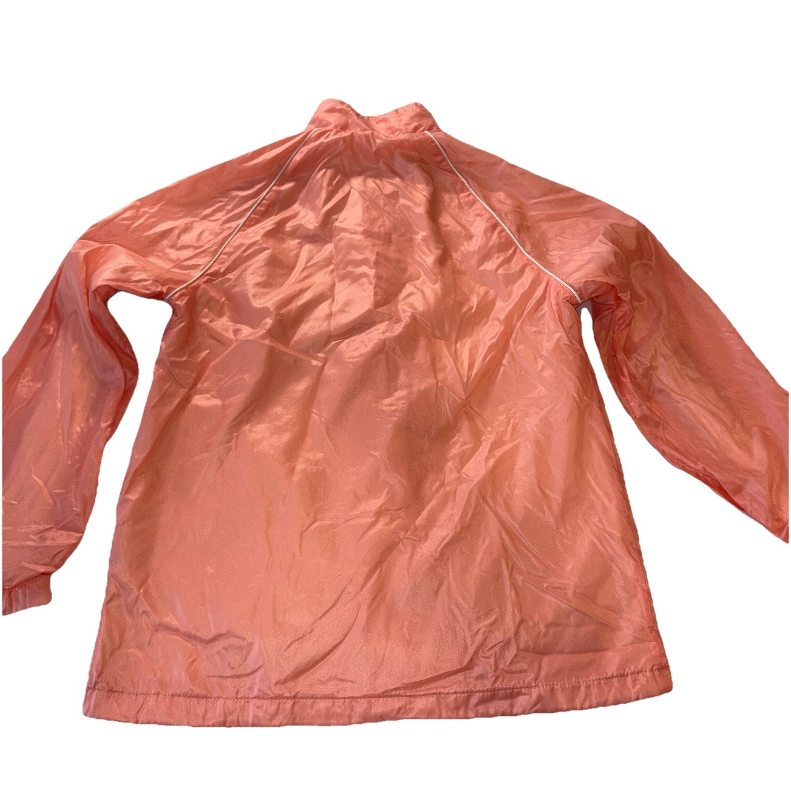 Vintage 80s 90s Windy Weather Windbreaker Peach Pastel Retro Shell Jacket Sz S