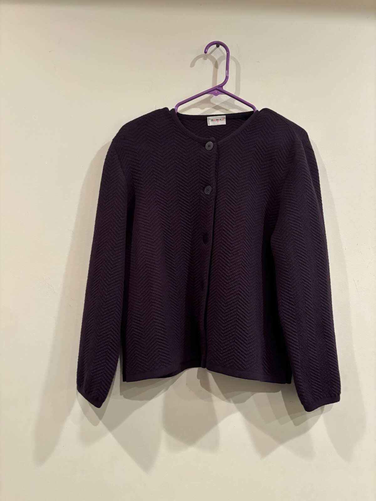 Vintage Rodier Purple Knit Cardigan/Jacket – Made in France