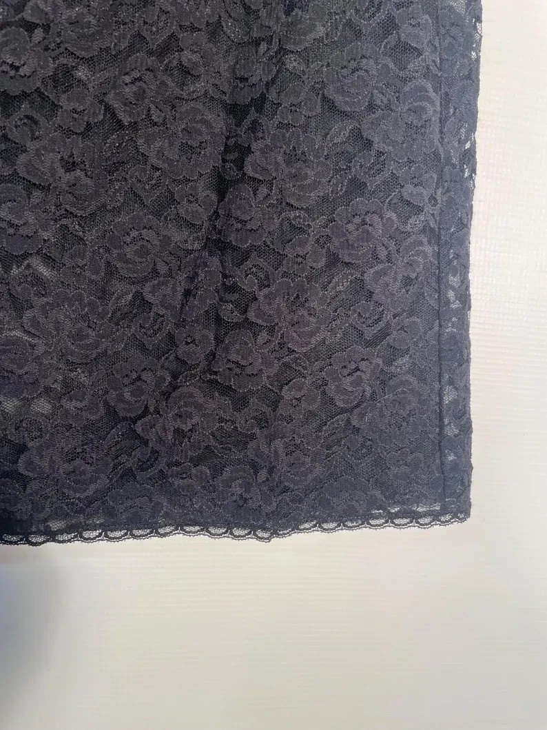 Vintage 60’s Black Lace Half Slip Made In Hollywood USA Size M