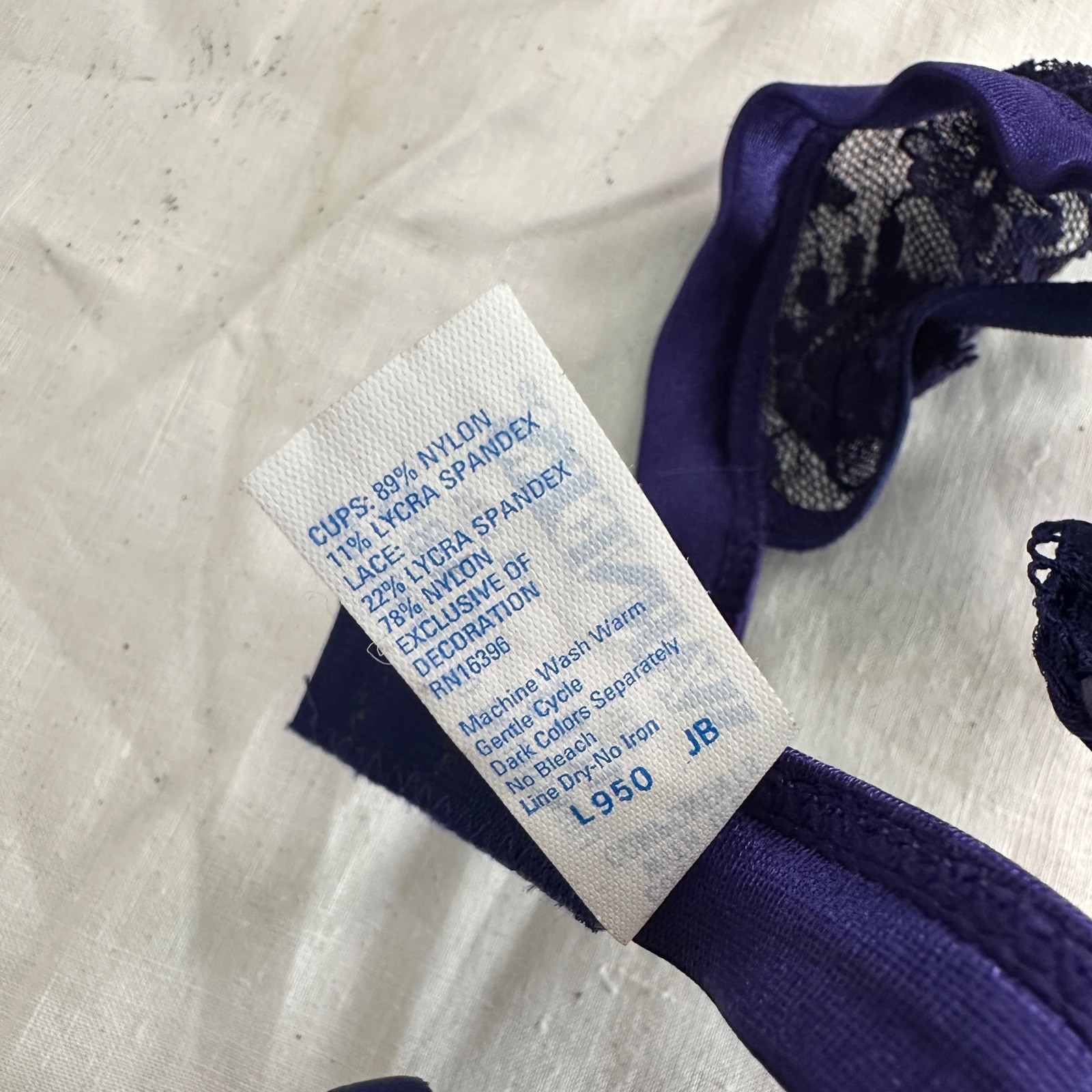 Warner’s Bralette Vintage 90s Purple Mesh Lace Wireless Bra 34 A-B-C Style 1005