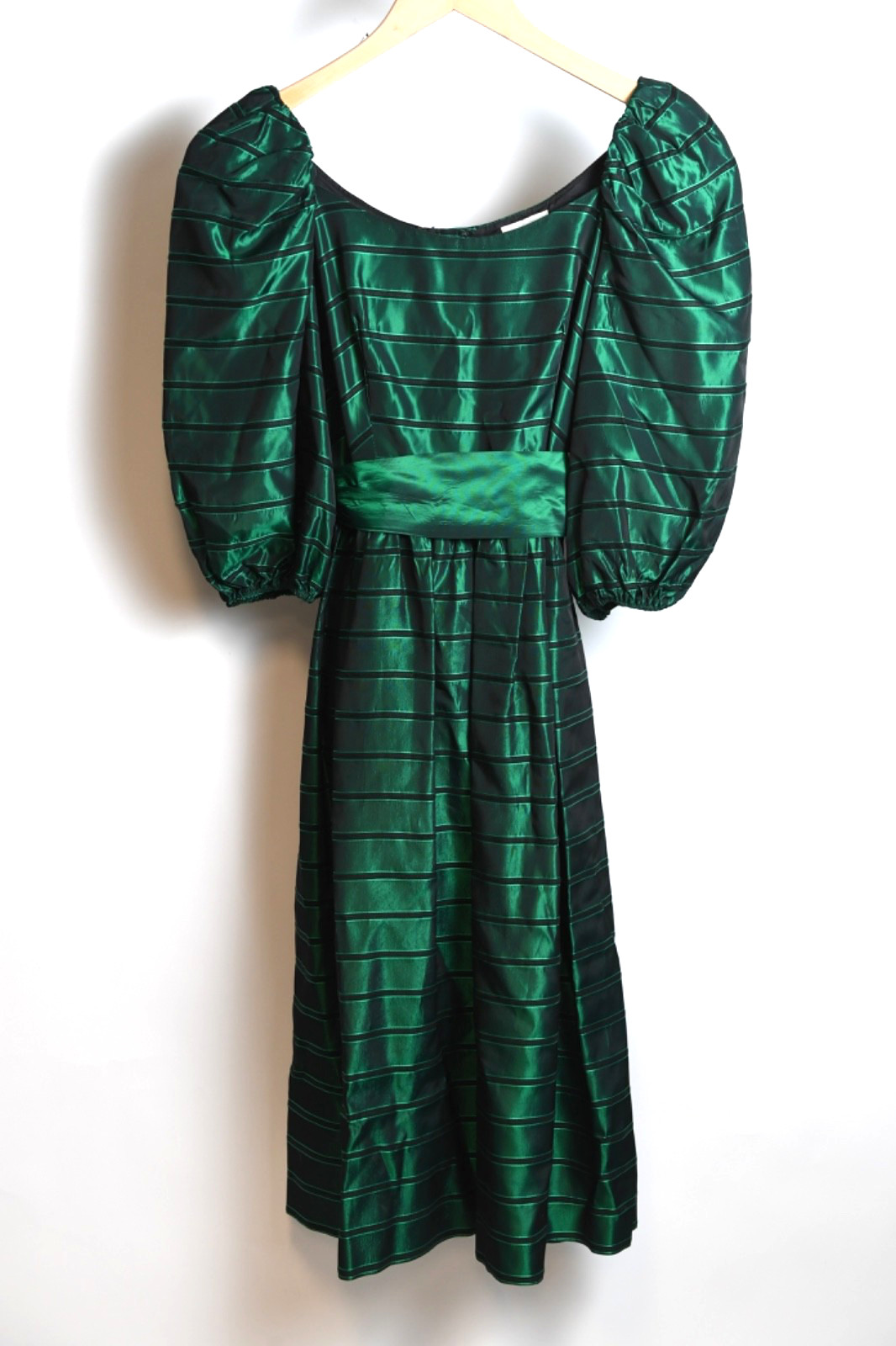 Vintage Lee Jordan for Neiman Marcus Union Made 1980s Green Stain Dress Size 8