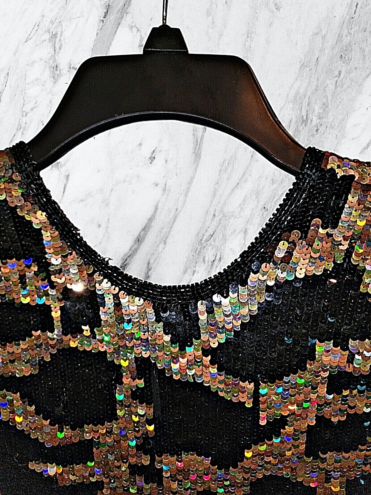 Y2K Dress Womens (Size P) Naeem Khan Riazze Boutique Holographic Gold Black