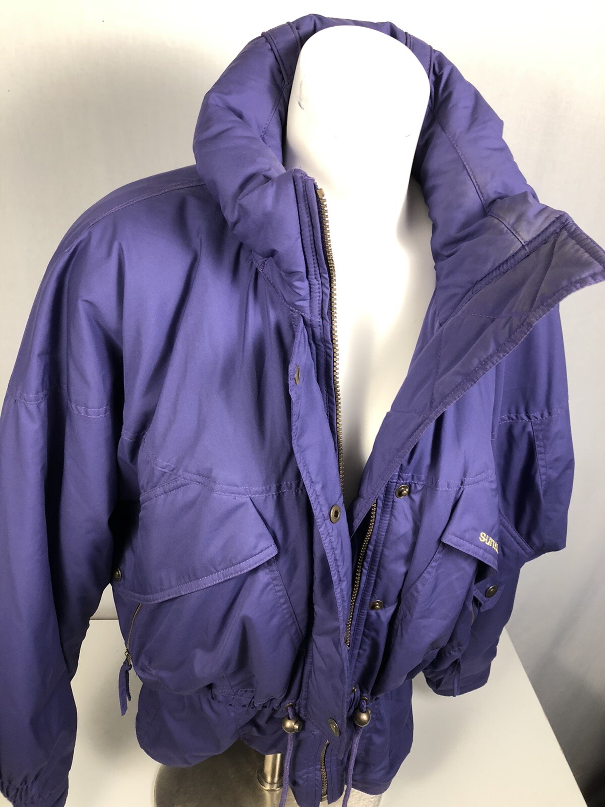 1989 Vintage SUN ICE Purple Womens 12 SKI SNOWBOARD Thermore Hooded Jacket Coat