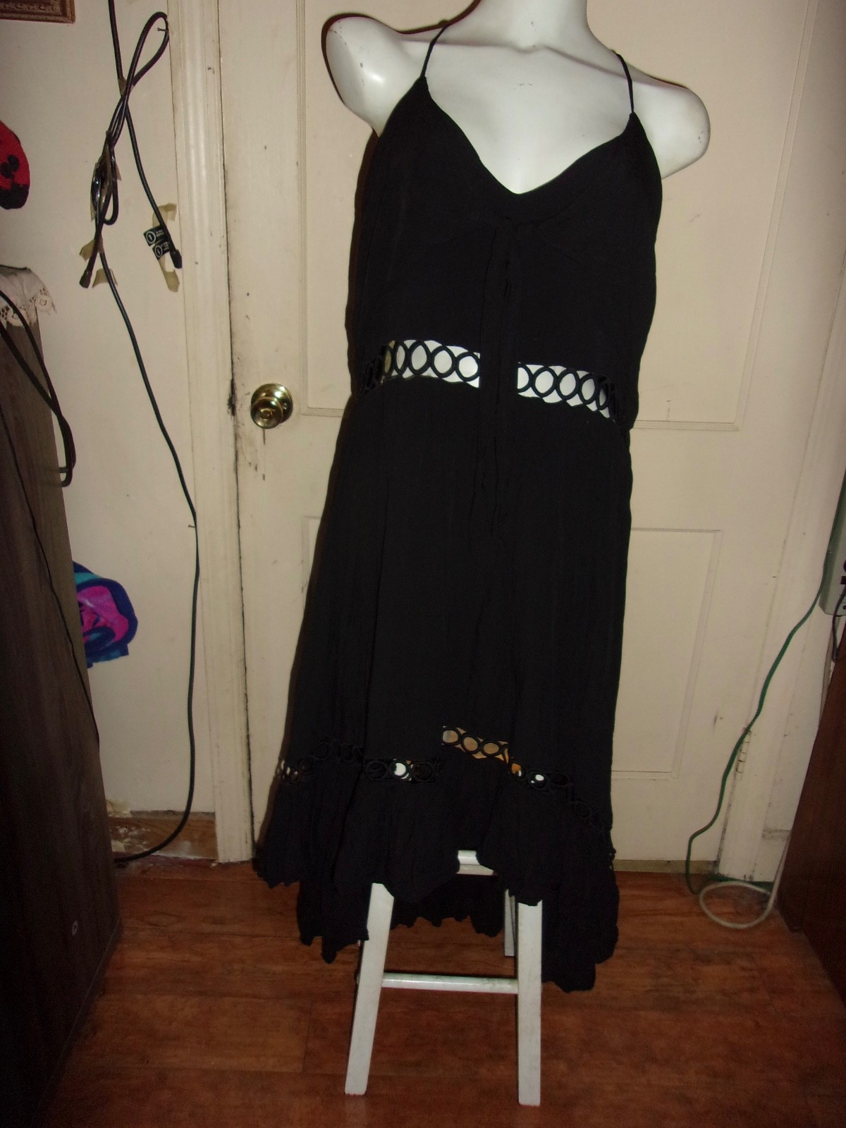 VTG Dress 3XL Perfectly Priscilla New Long Black Cotton Hippie/Bohemian