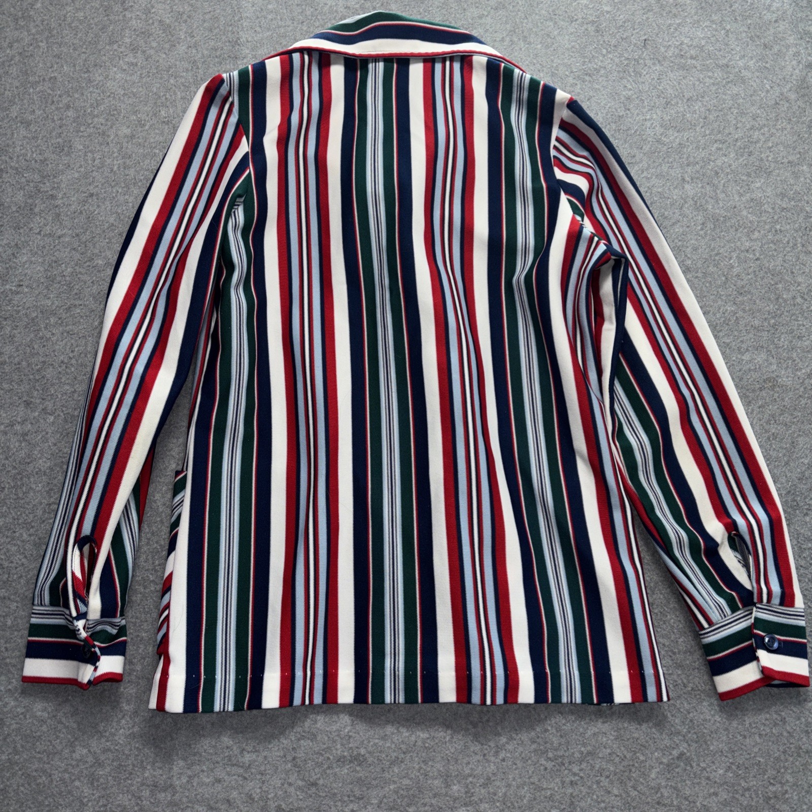 Vtg Womens Shirt S Polyester Smock Top Wing Collar Groovy 60s70s Patch Pockets