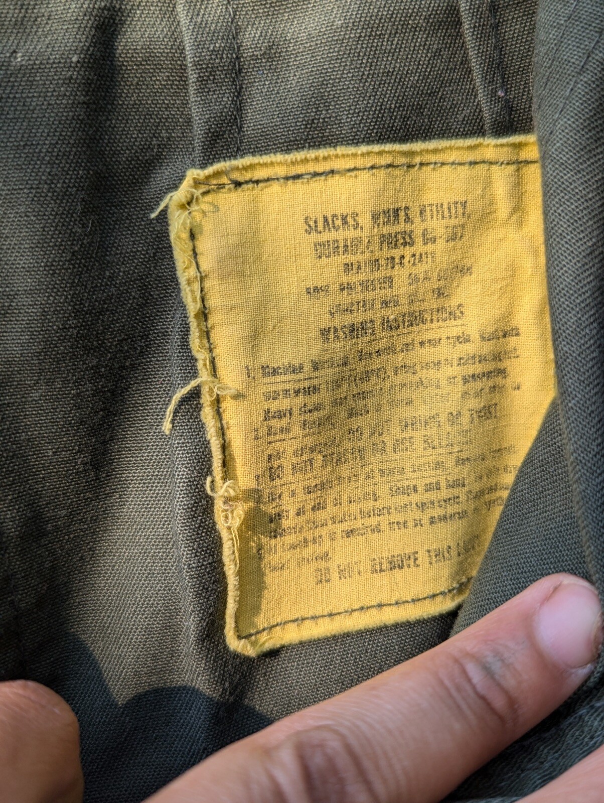 Vintage 1970s Military Utility Slacks Greyish Olive Green Retro Pants 24×26