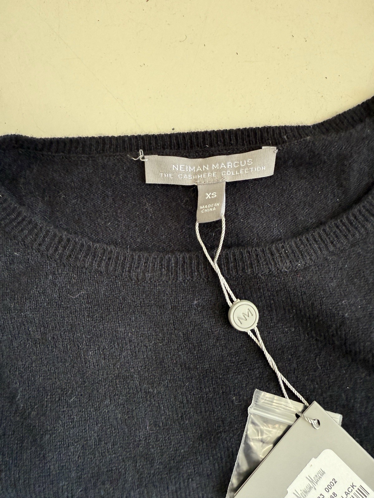 Vintage black cashmere sweater Neiman Marcus Bell sleeve tunic oversize XS