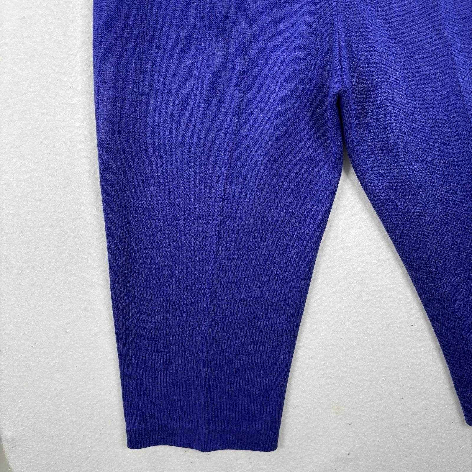 Vintage Laura by Alyzia Royal Blue Knit Cardigan Pants Set 18 Classic Old Money